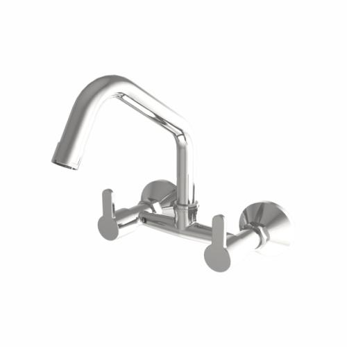 Sink Mixer Wall Mounted with Swinging Spout Chrome